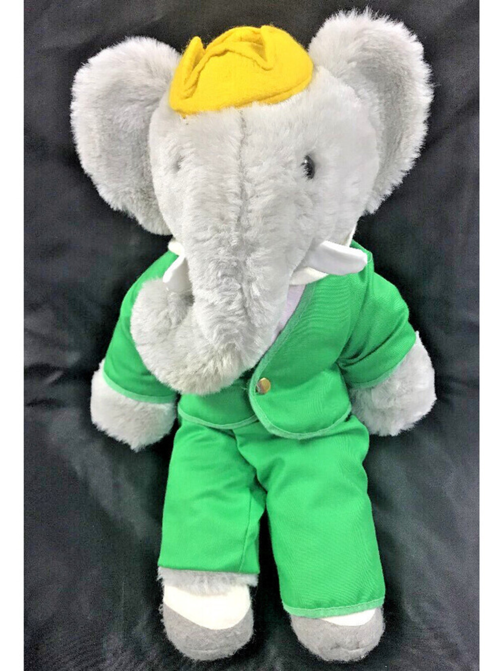 Vintage 17" Babar Plush Elephant Character Eden Toys 80’s Green Suit